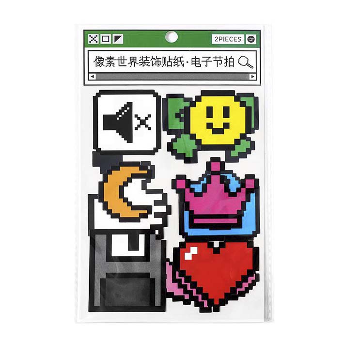 Stickers Pixel World Electronic Beat