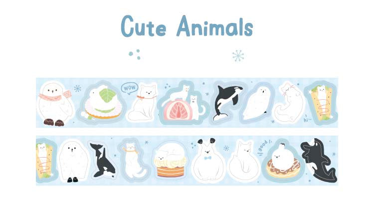 Stickers en Rollo Polar Letter Cute Animals