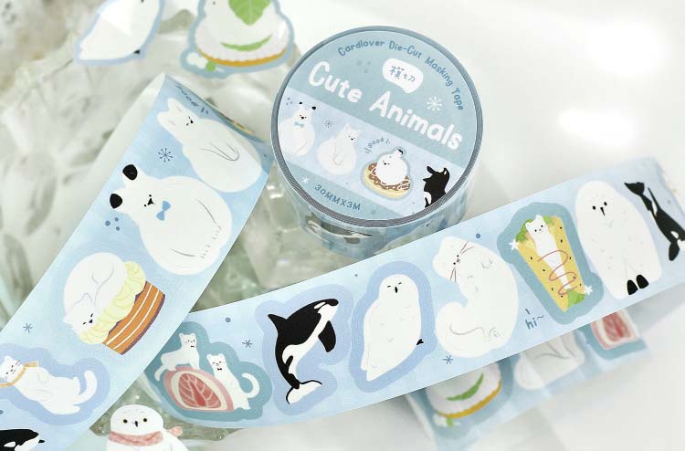 Stickers en Rollo Polar Letter Cute Animals