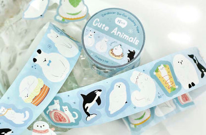 Stickers en Rollo Polar Letter Cute Animals