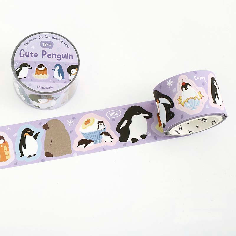 Stickers en Rollo Polar Letter Cute Penguin