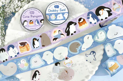 Stickers en Rollo Polar Letter Cute Penguin