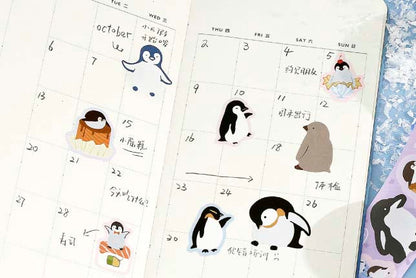 Stickers en Rollo Polar Letter Cute Penguin