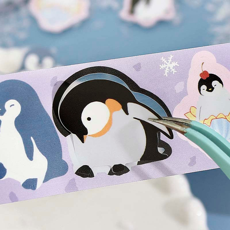 Stickers en Rollo Polar Letter Cute Penguin