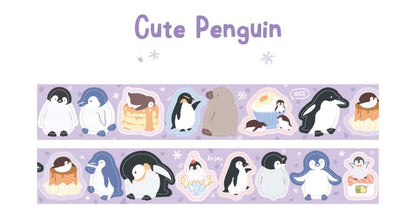 Stickers en Rollo Polar Letter Cute Penguin