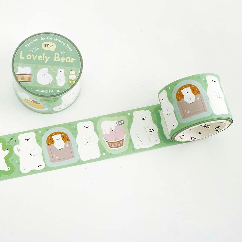 Stickers en Rollo Polar Letter Lovely Bear