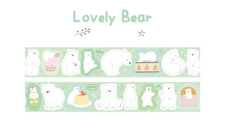 Stickers en Rollo Polar Letter Lovely Bear