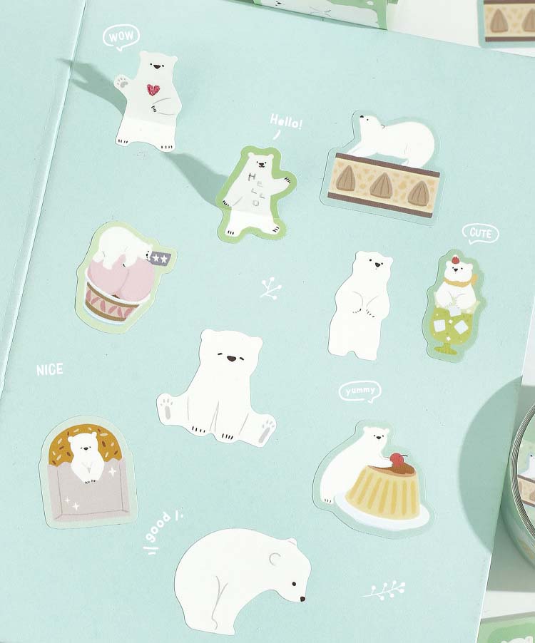 Stickers en Rollo Polar Letter Lovely Bear