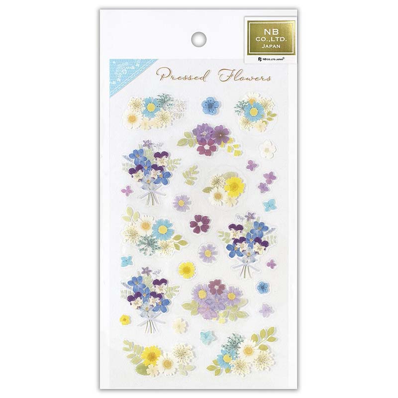 Stickers Pressed Flowers Blue