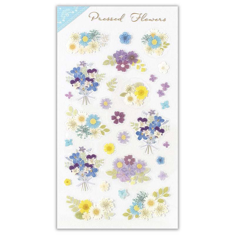 Stickers Pressed Flowers Blue