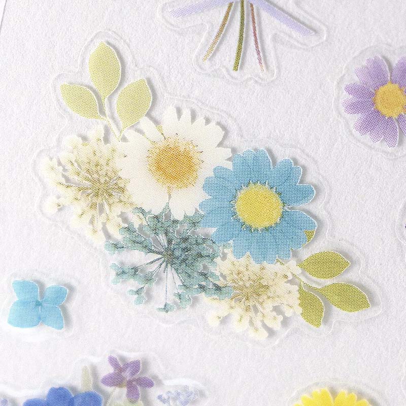 Stickers Pressed Flowers Blue