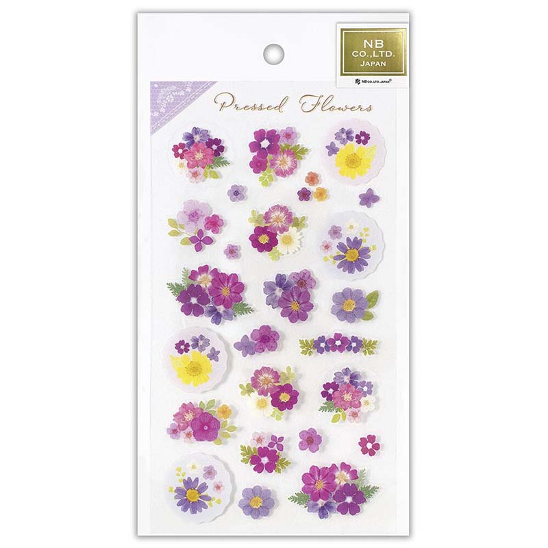 Stickers Pressed Flowers Purple