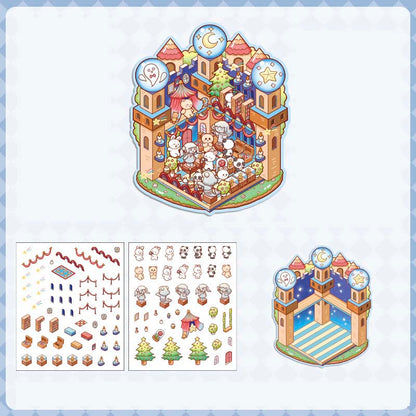 Stickers Escenario 3D Rainbow Castle Galaxy Castle