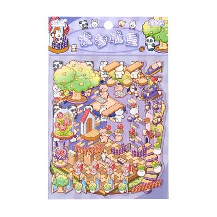 Stickers Escenario 3D Rainbow Castle Purple Dream Castle