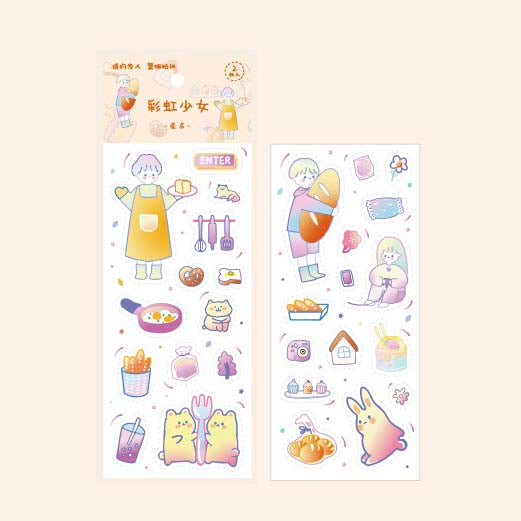Stickers Rainbow Girls Dessert