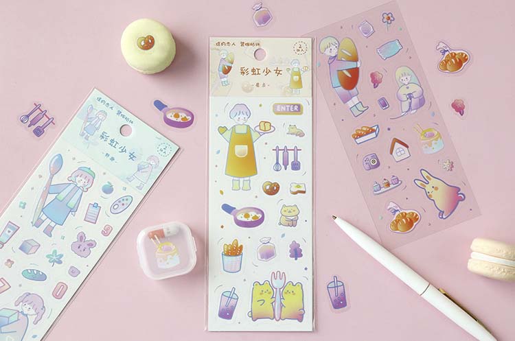 Stickers Rainbow Girls Dessert