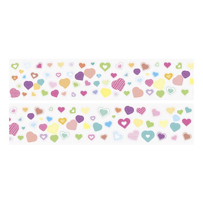 Stickers en Rollo Rainbow Graffiti Hearts