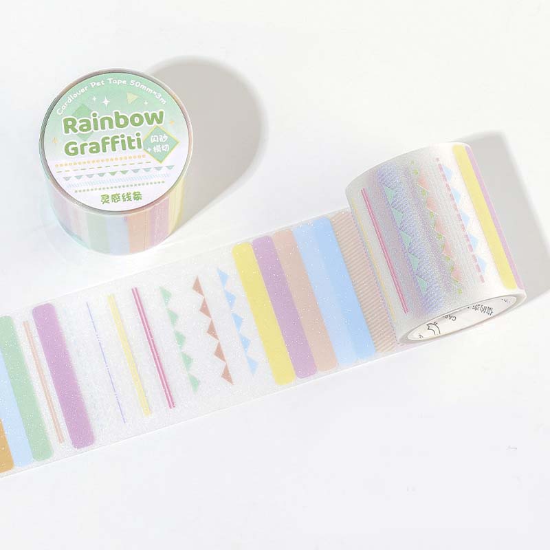 Stickers en Rollo Rainbow Graffiti Lines