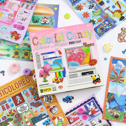 Librillo de Stickers Retro And Future Colorful Candy