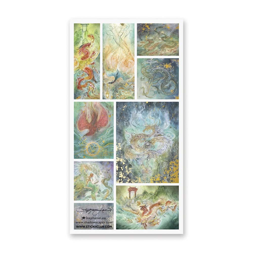 Stickers Mythical Water Dragons