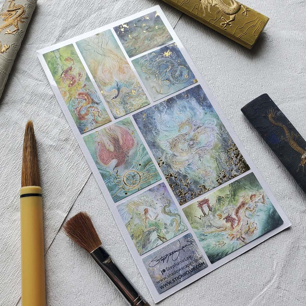 Stickers Mythical Water Dragons