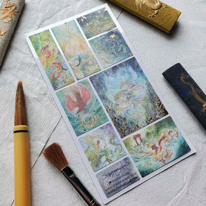 Stickers Mythical Water Dragons