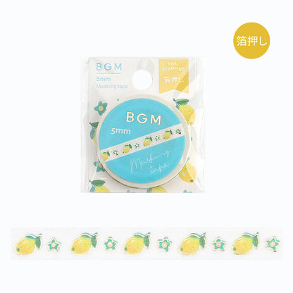 Washi Tape Slim Foil Lemons and Flowers