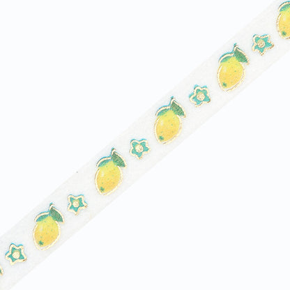 Washi Tape Slim Foil Lemons and Flowers