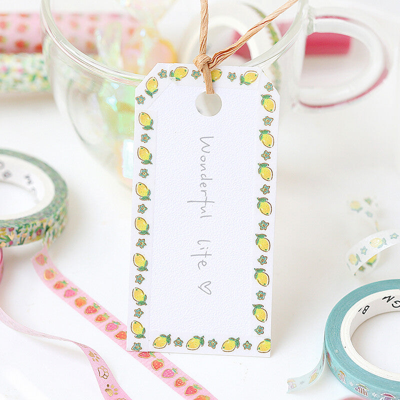 Washi Tape Slim Foil Lemons and Flowers