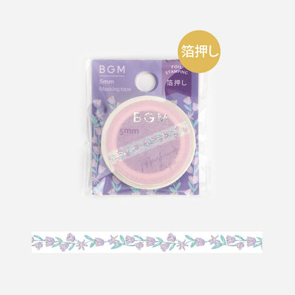 Washi Tape Slim Foil Purple Flower