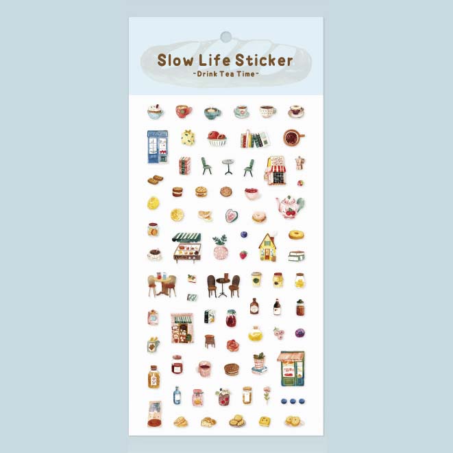 Stickers Slow Life Drink Tea Time