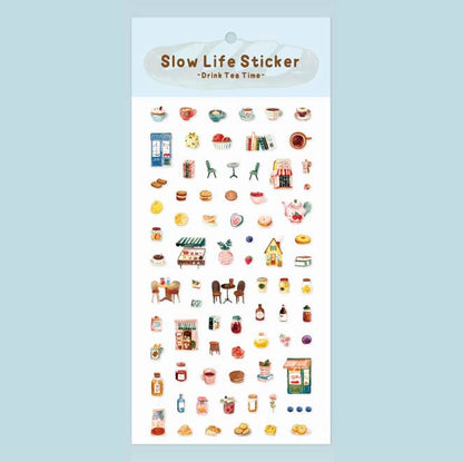Stickers Slow Life Drink Tea Time