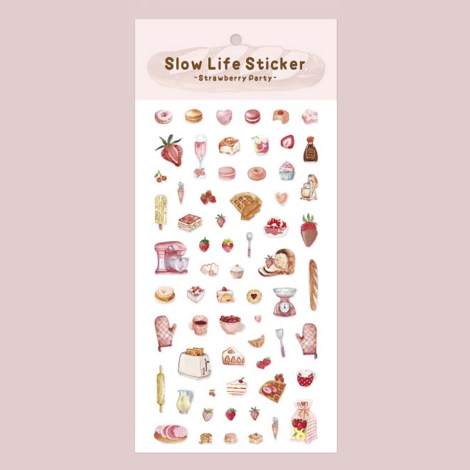 Stickers Slow Life Strawberry Party