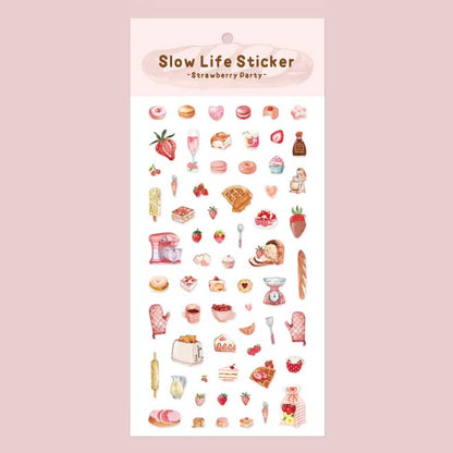Stickers Slow Life Strawberry Party