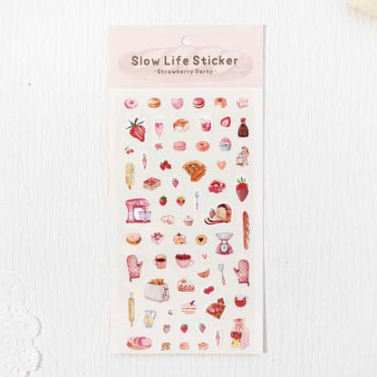 Stickers Slow Life Strawberry Party