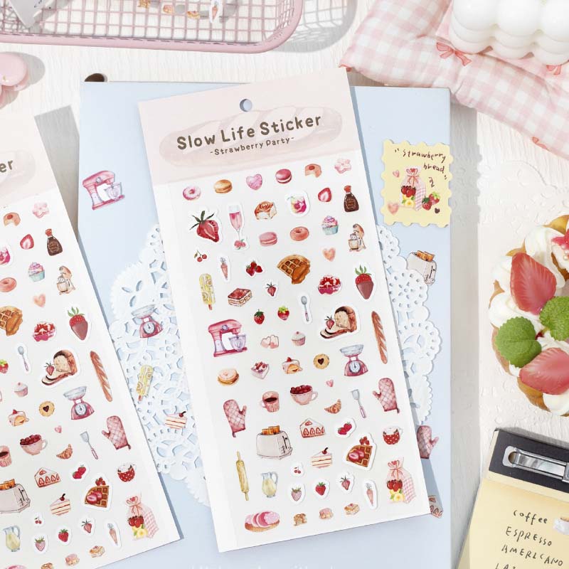 Stickers Slow Life Strawberry Party