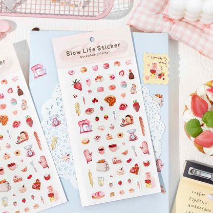 Stickers Slow Life Strawberry Party