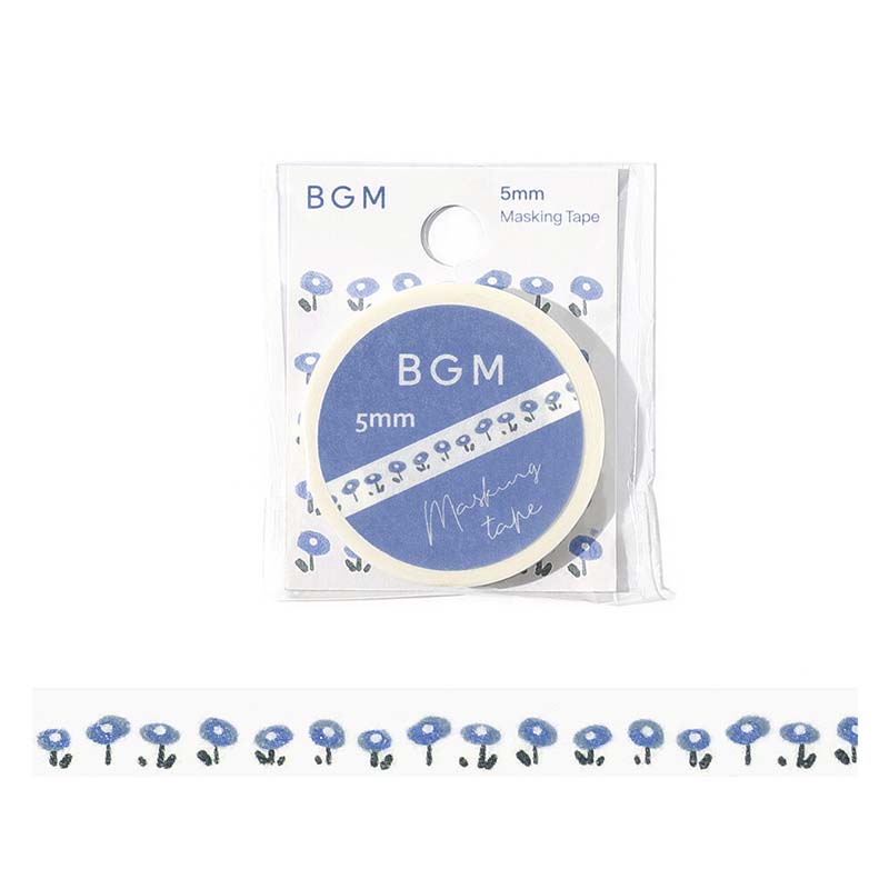 Washi Tape Slim Small Blue Flower
