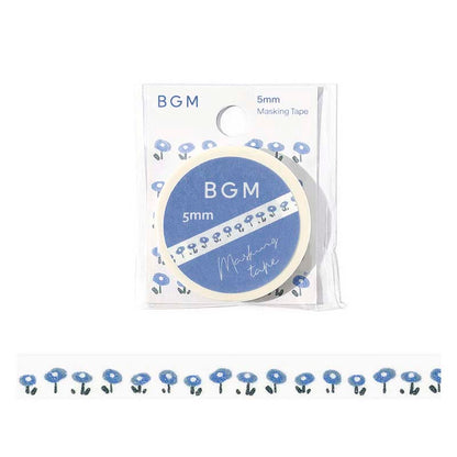 Washi Tape Slim Small Blue Flower
