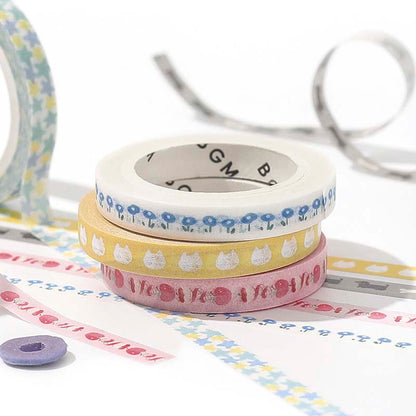 Washi Tape Slim Small Blue Flower