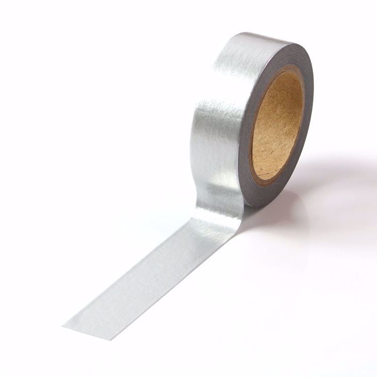 Washi Tape Foil Solid Matt Silver