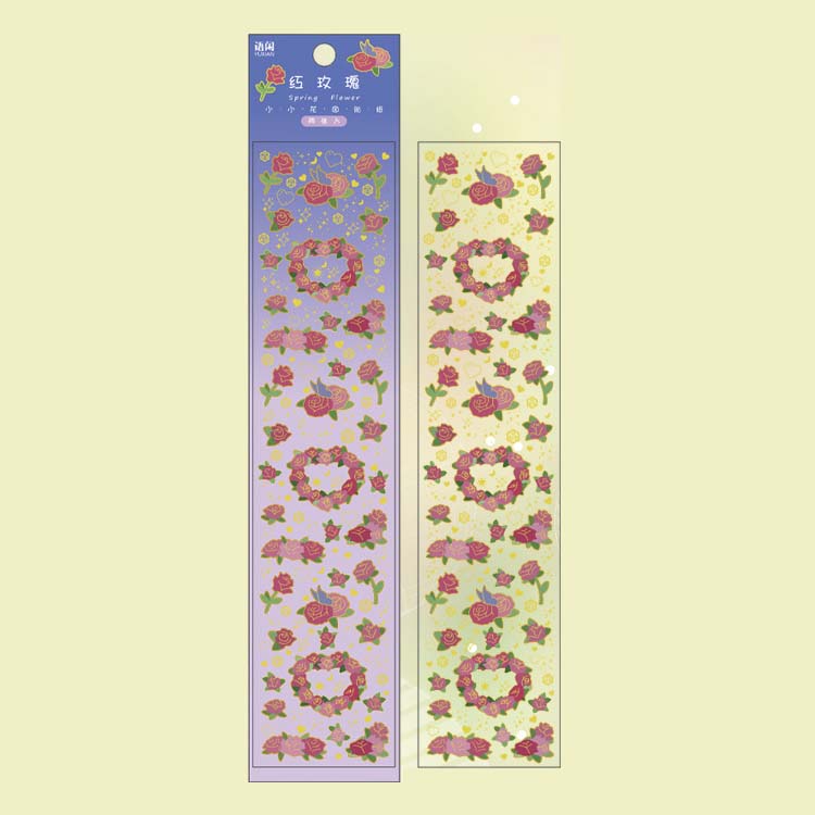 Stickers Spring Flower Red Roses