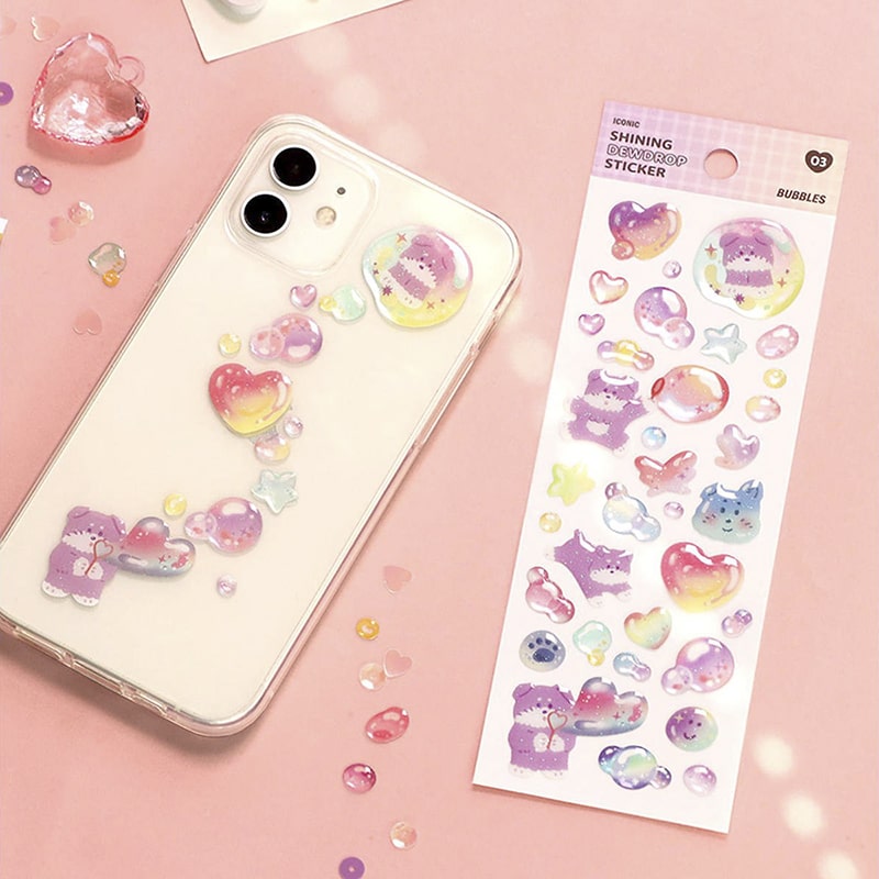 Sticker Shining Dewdrop Bubbles