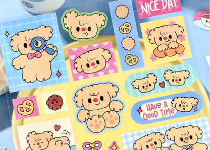 Stickers Sweet Cookie Leisure Puppy