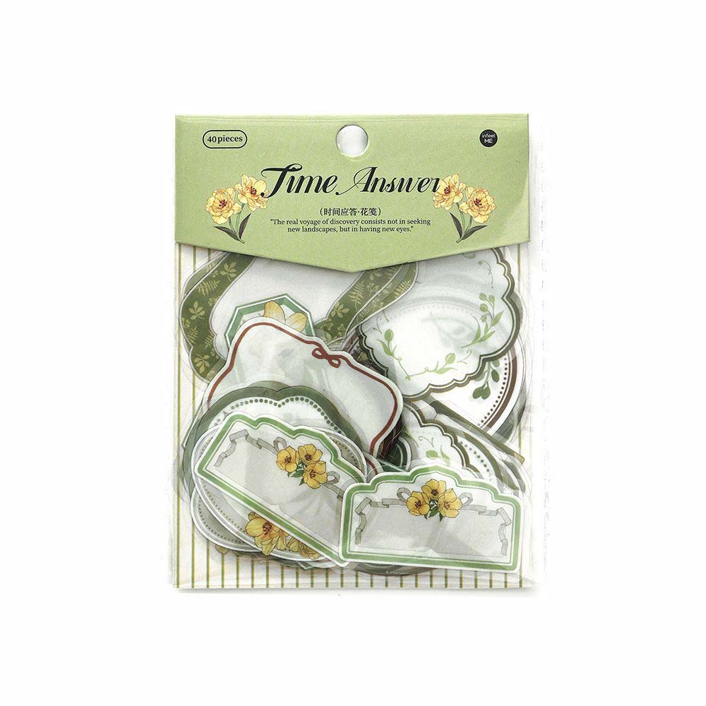 Stickers Time Answer Flower Frame