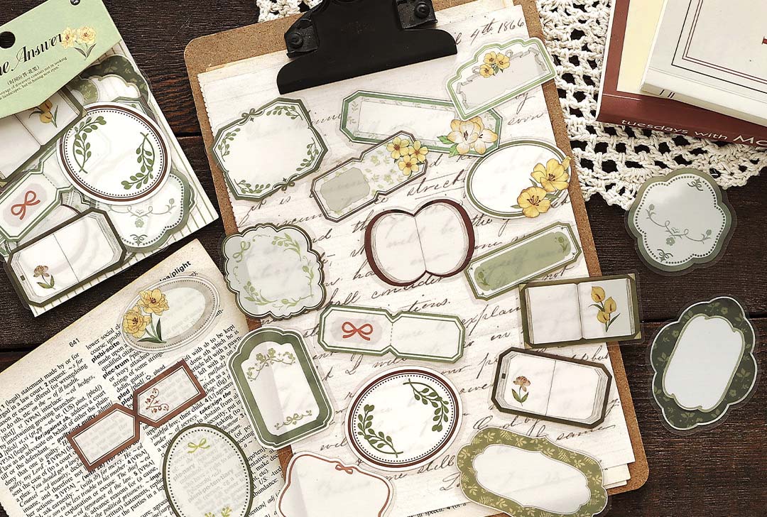 Stickers Time Answer Flower Frame