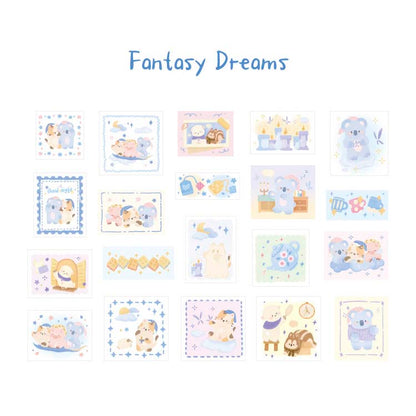 Stickers Vibrant Forest Island Fantasy Dreams