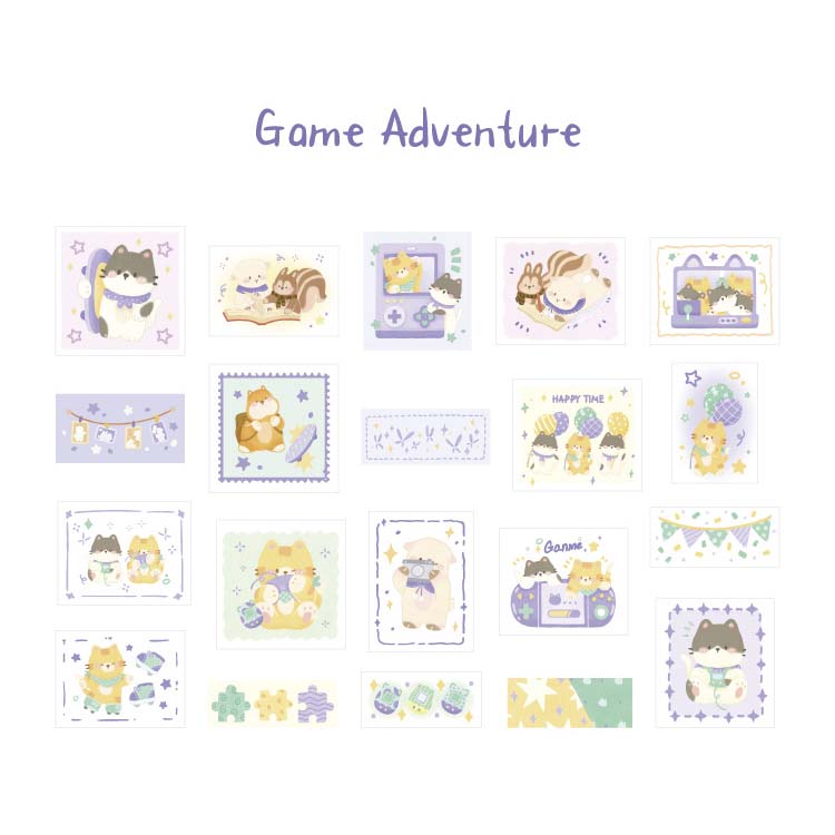 Stickers Vibrant Forest Island Game Adventure