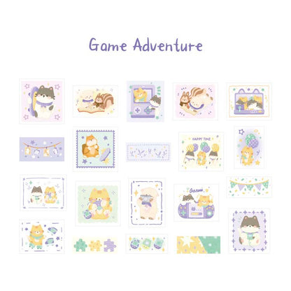 Stickers Vibrant Forest Island Game Adventure