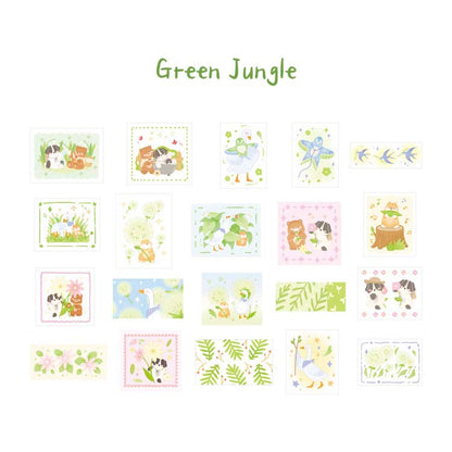 Stickers Vibrant Forest Island Green Jungle